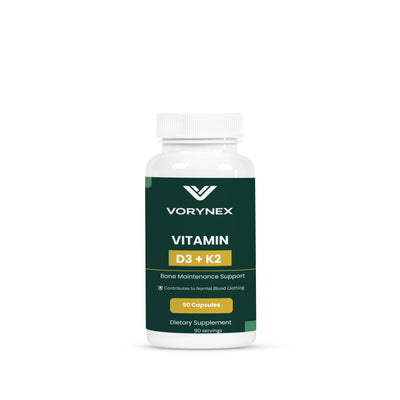 Vitamin D3 + K2 (MK-7) โ 90 Capsules | VORYNEX