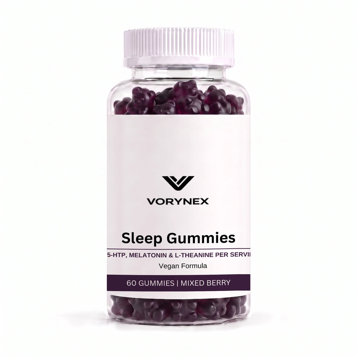 Sleep Gummies 60ct – 5-HTP, Magnesium & L-Theanine | Mixed Berry | VORYNEX