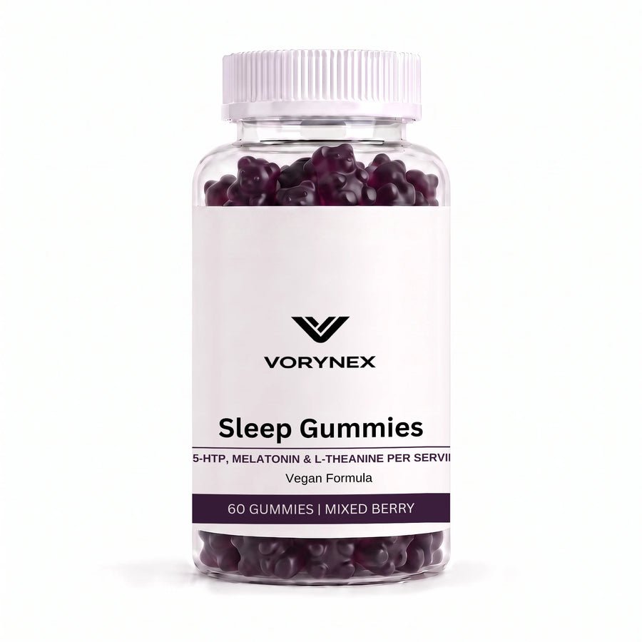Schlaf-Gummies 60 St. – 5-HTP, Magnesium & L-Theanin | Beerenmix | VORYNEX