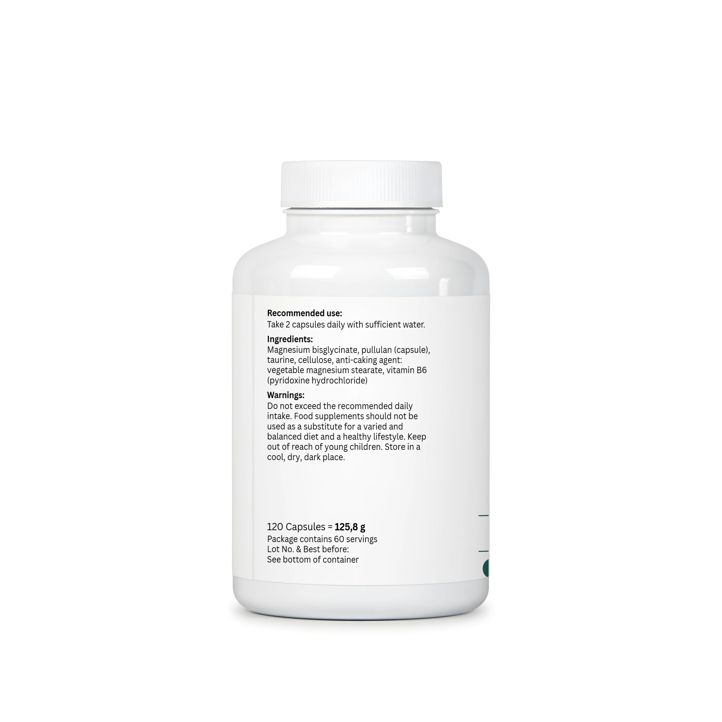 Magnesium Bisglycinate + Taurine & B6 - 120 Capsules | VORYNEX