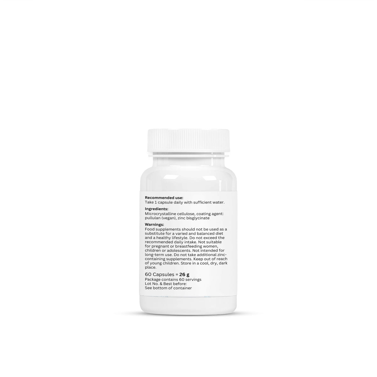 Zinc Bisglycinate 25 mg – High Absorption – 60 Capsules | VORYNEX