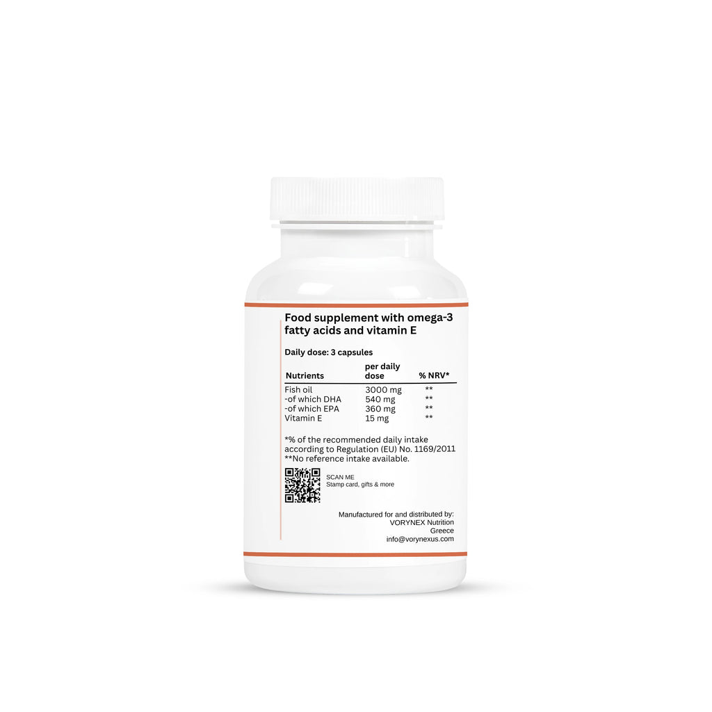 VORYNEX Omega-3 + Vitamin E – Ultra Pure Fish Oil – 90 Capsules