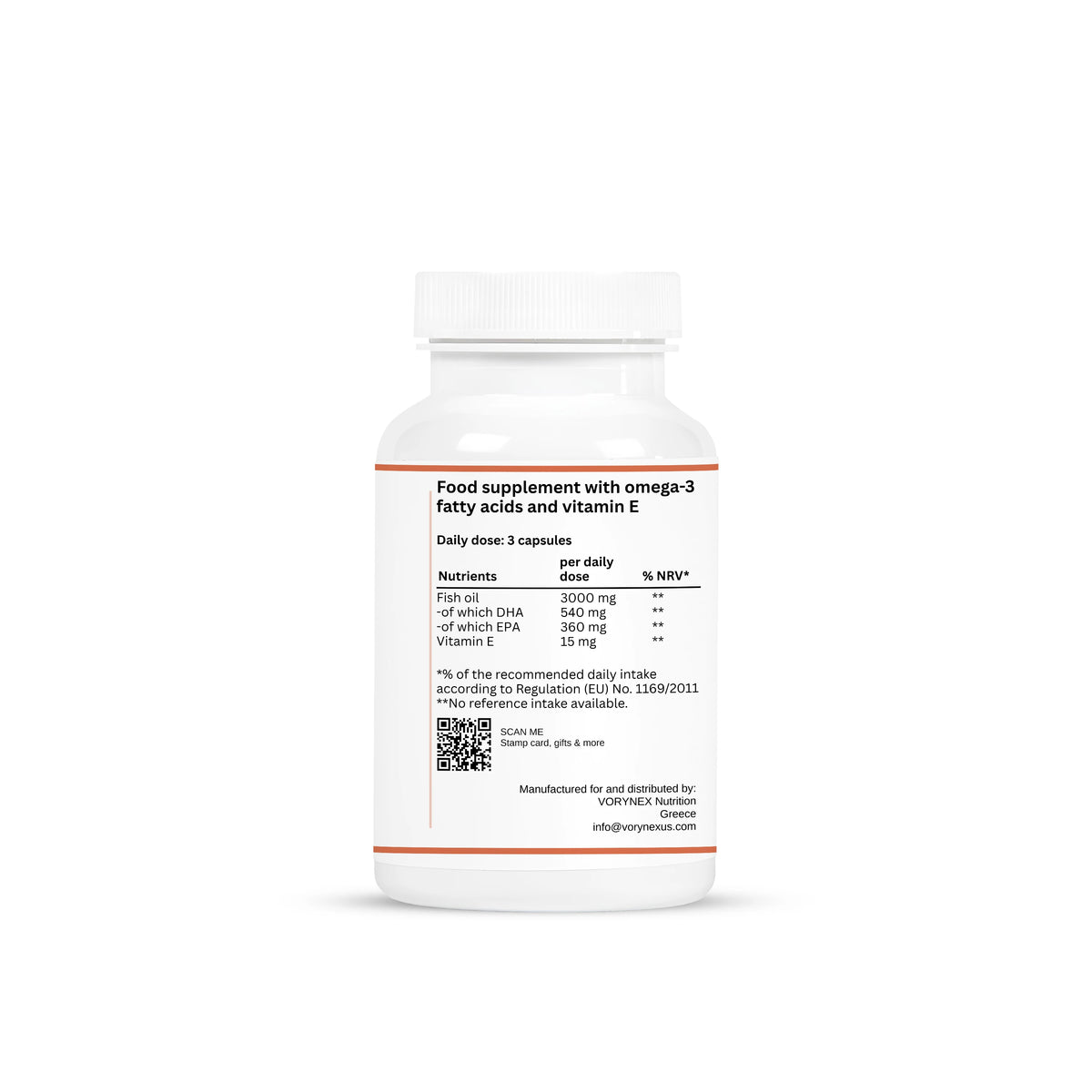 VORYNEX Omega-3 + Vitamin E – Ultrareines Fischöl – 90 Kapseln