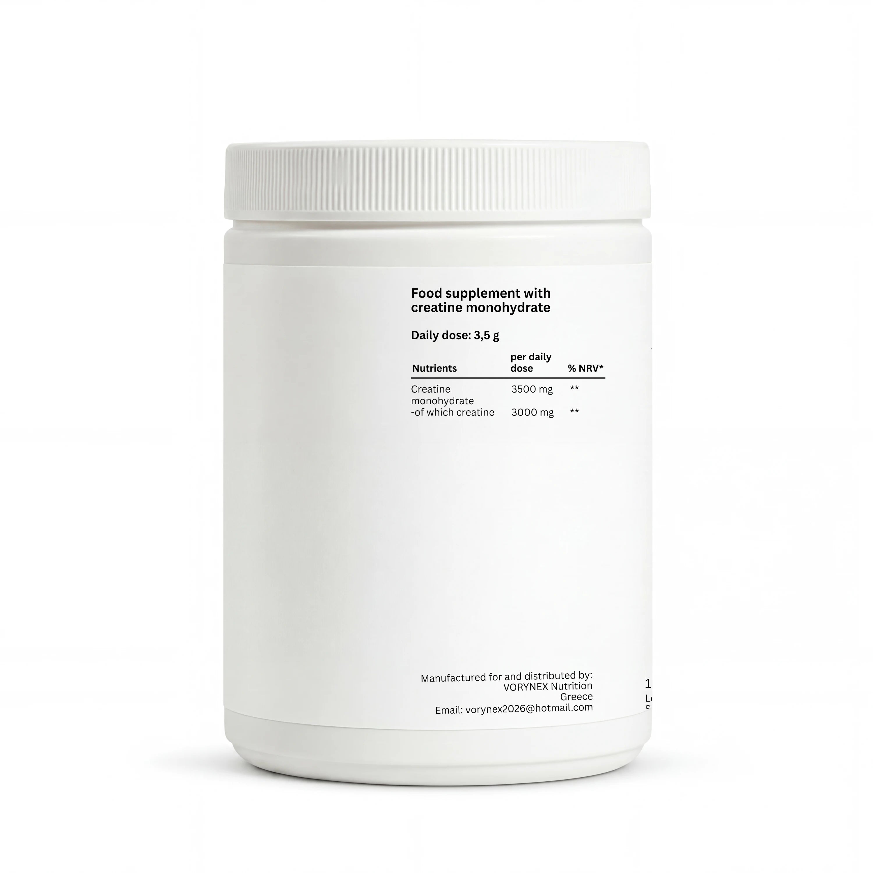Creatine Monohydrate 500g | Micronized | Unflavored | VORYNEX