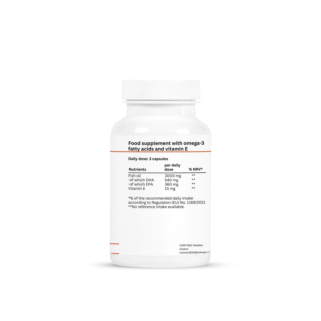 VORYNEX Omega-3 + Vitamin E – Ultra Pure Fish Oil – 90 Capsules