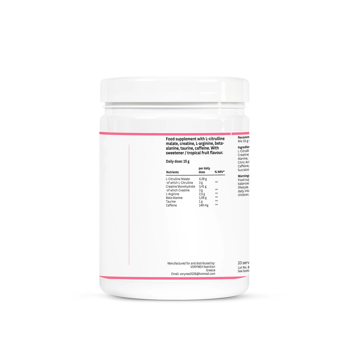 Pre-Workout Booster Tropical - 500g |VORYNEX