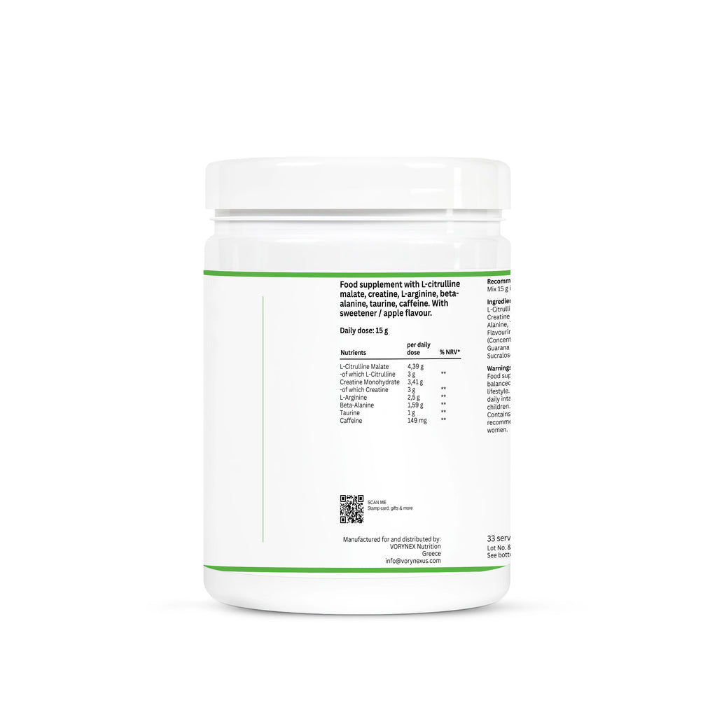 Pre-Workout-Booster Grüner Apfel - 500g | VORYNEX