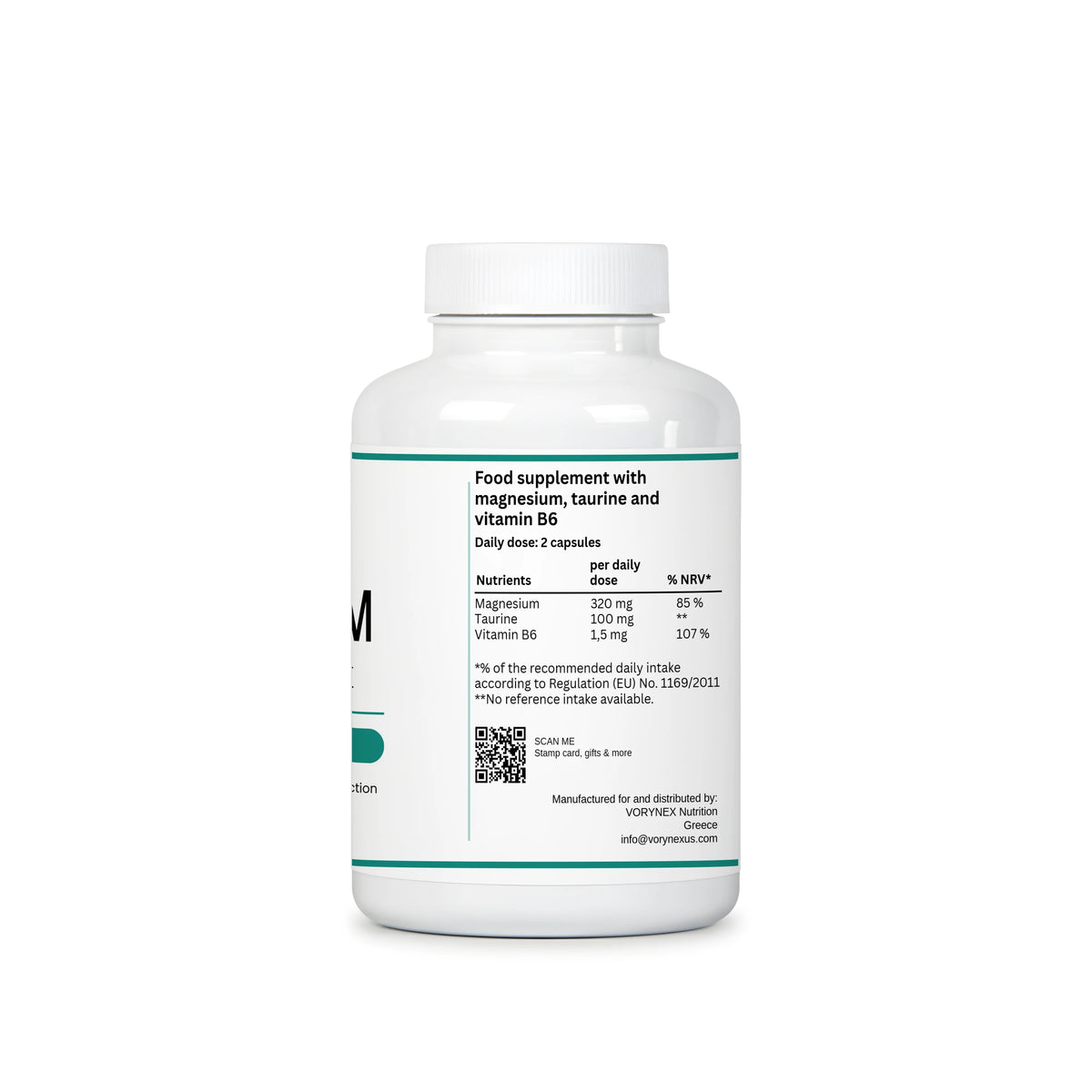 Magnesium Bisglycinate + Taurine & B6 - 120 Capsules | VORYNEX