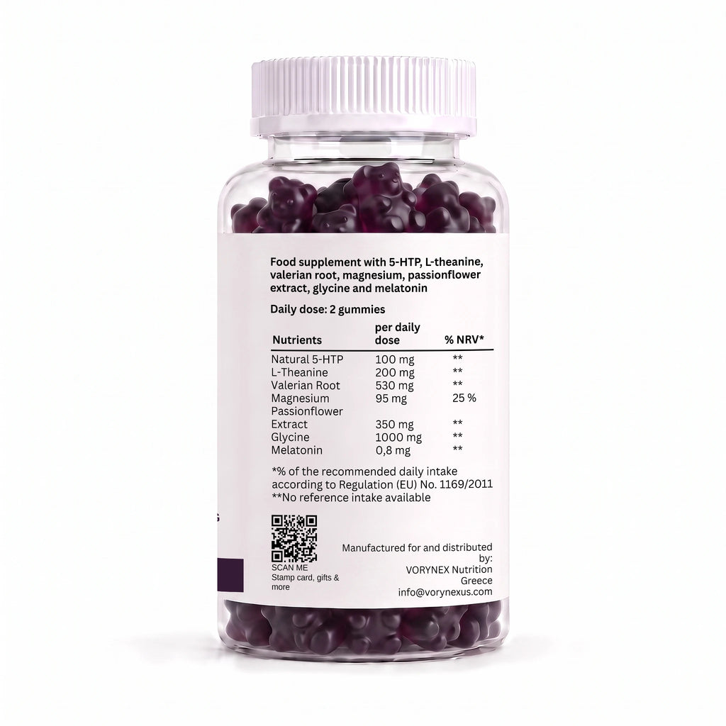 Schlaf-Gummies 60 St. – 5-HTP, Magnesium & L-Theanin | Beerenmix | VORYNEX
