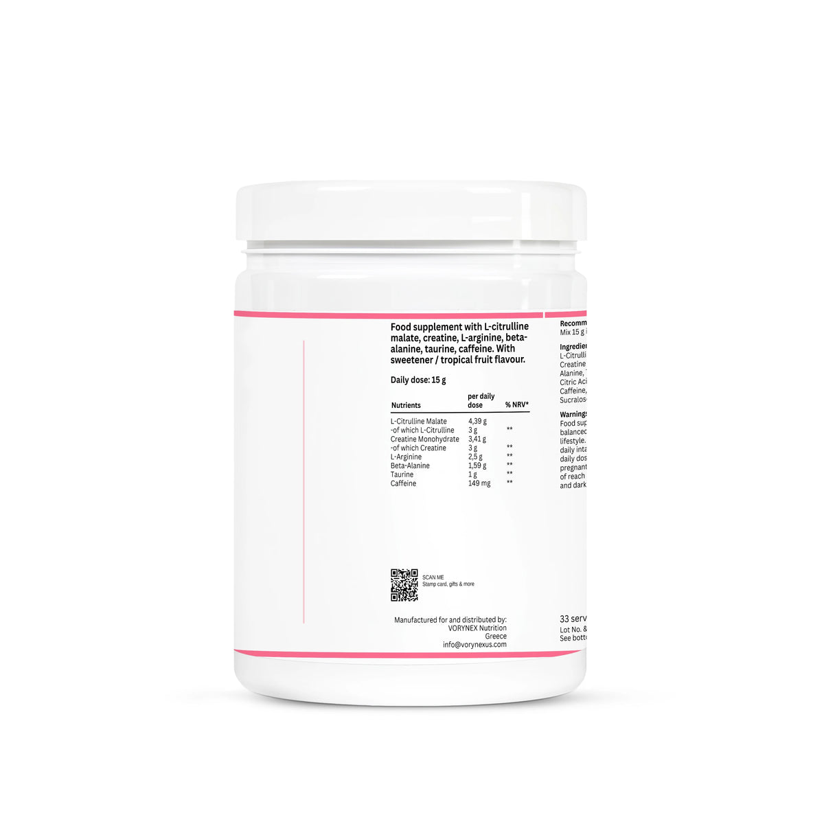 Pre-Workout Booster Tropical - 500g |VORYNEX