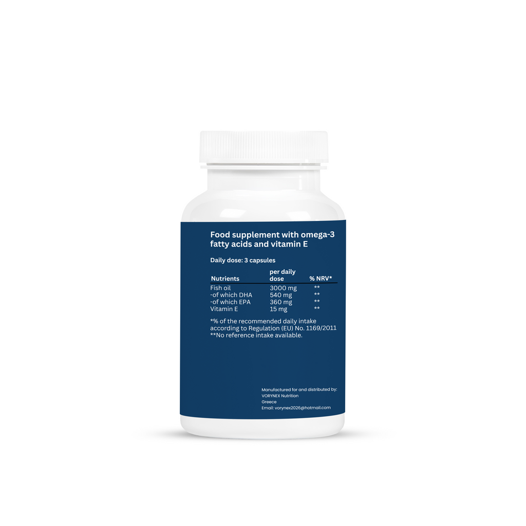 VORYNEX Omega-3 + Vitamin E – Ultra Pure Fish Oil – 90 Capsules