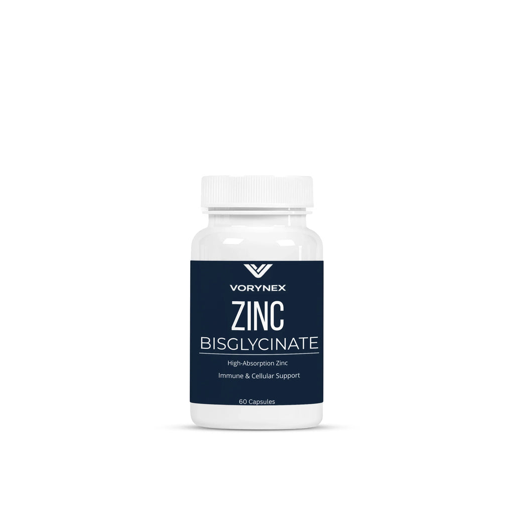 Zinc Bisglycinate 25 mg supplement bottle – 60 capsules by VORYNEX