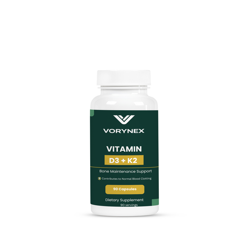 Vitamin D3 + K2 (MK-7) – 90 Capsules | VORYNEX