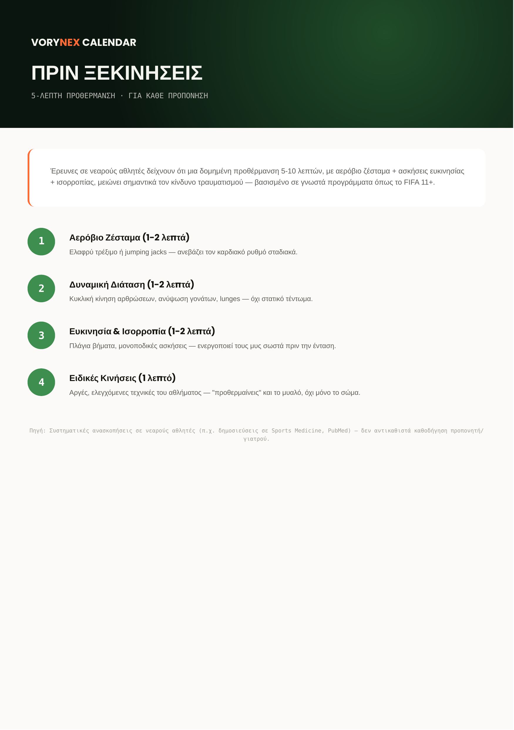 VORYNEX Football Calendar 2027 — Ψηφιακό Ημερολόγιο Ομάδας